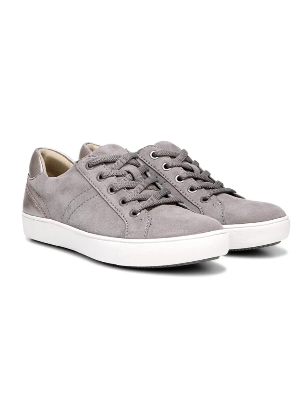 Naturalizer Morrison Gray Fog Suede Leather Lace Up Sneaker Size 7